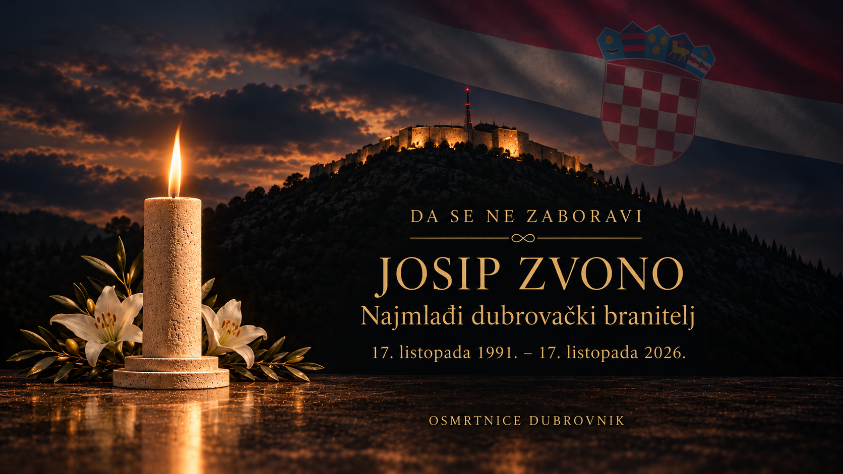 U spomen na Josipa Zvona: 35 godina od pogibije najmlađeg dubrovačkog branitelja